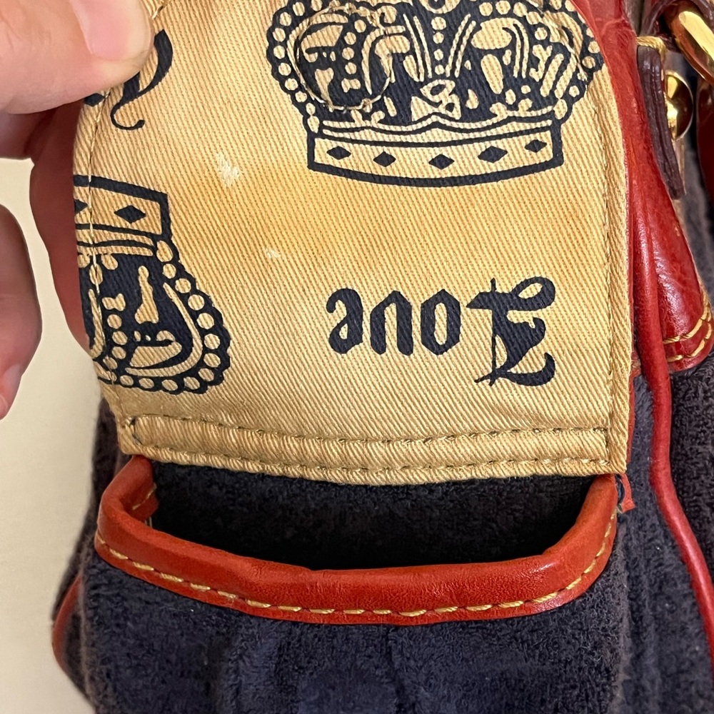 RARE Vintage Juicy Couture strawberry bowler bag navy and red - Picture 12 of 16